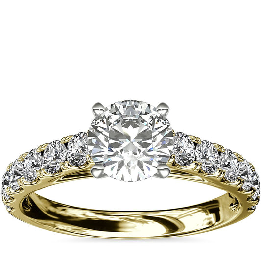 0.50ctw Pave Design Engagement Ring 14K Yellow