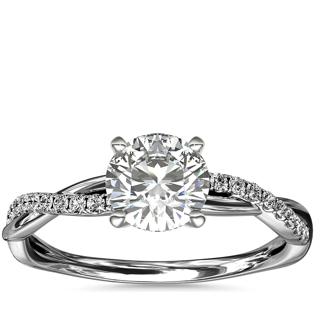 Icedout Twist Diamond Engagement Ring 14K White