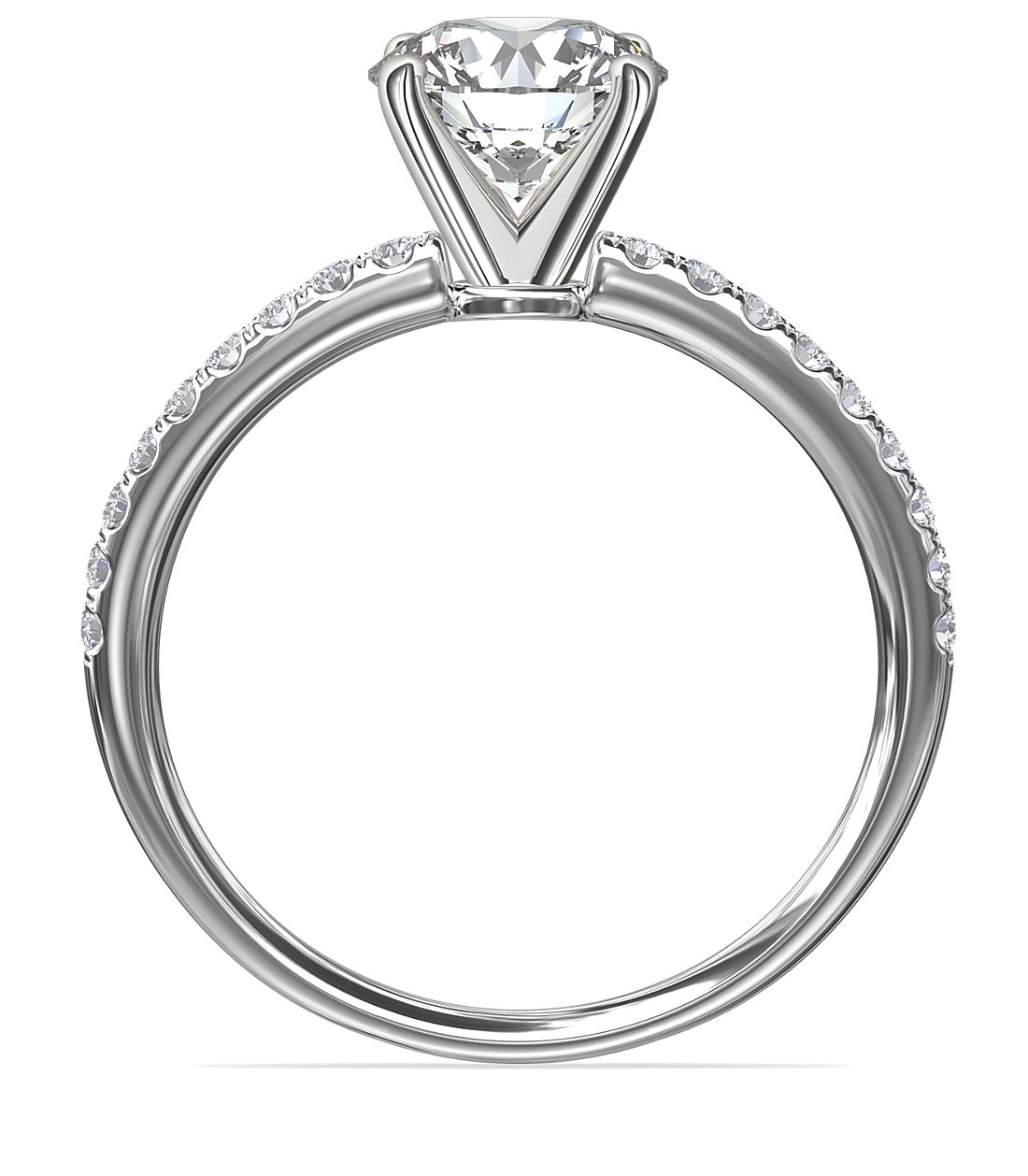 Pave Diamond Engagement Ring 14K White