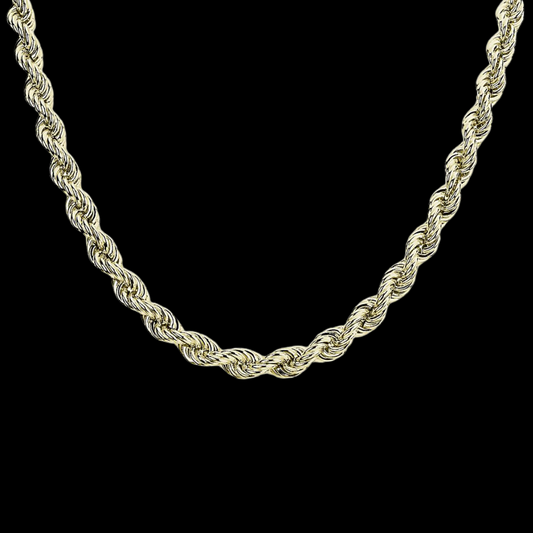 Diamond Cut Rope Necklace 14K Yellow