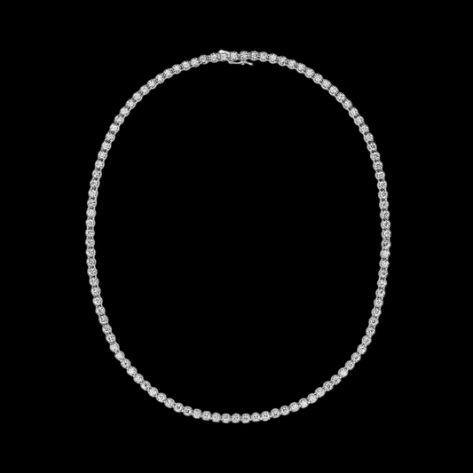 Prong Set Diamond Tennis Necklace 14K White