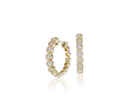 0.25ctw Diamond Hoop Earrings 14K Yellow Gold